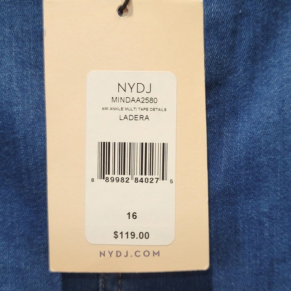 NYDJ Ami Skinny Blue Jeans Crop Ankle Slit Womens Sz 16 Plus Ladera - Picture 7 of 13